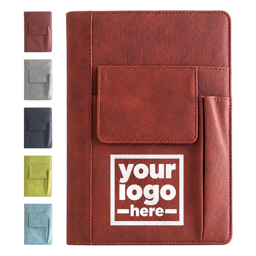 Stitched-Edge Notebook With A Pocket And Pen Sleeve