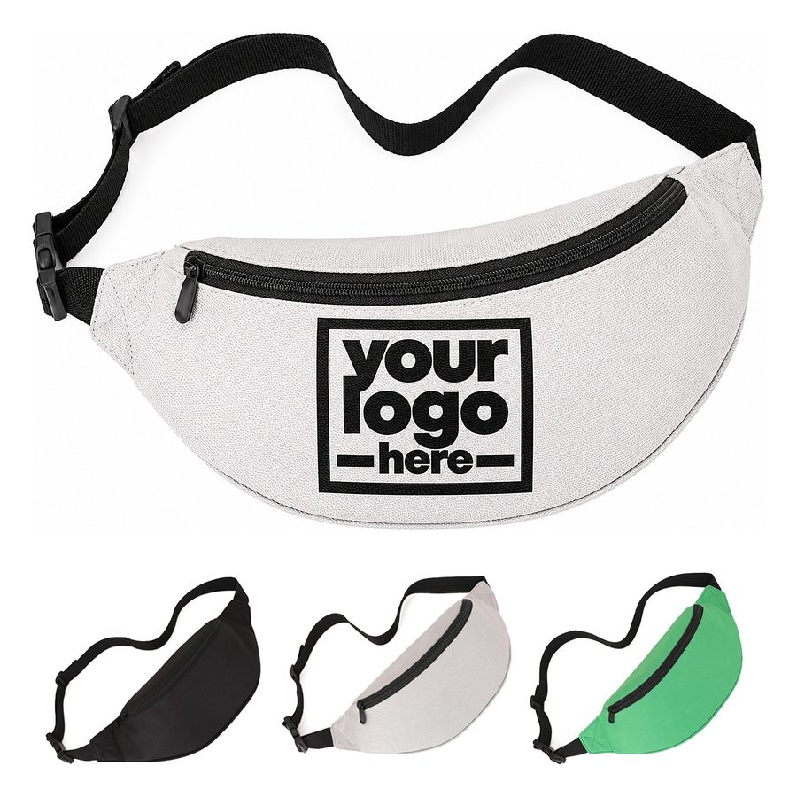 Crescent-Shaped Oxford Cloth Waist Bag