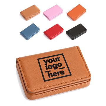 Fold-Over Polyurethane Leather Card Holder