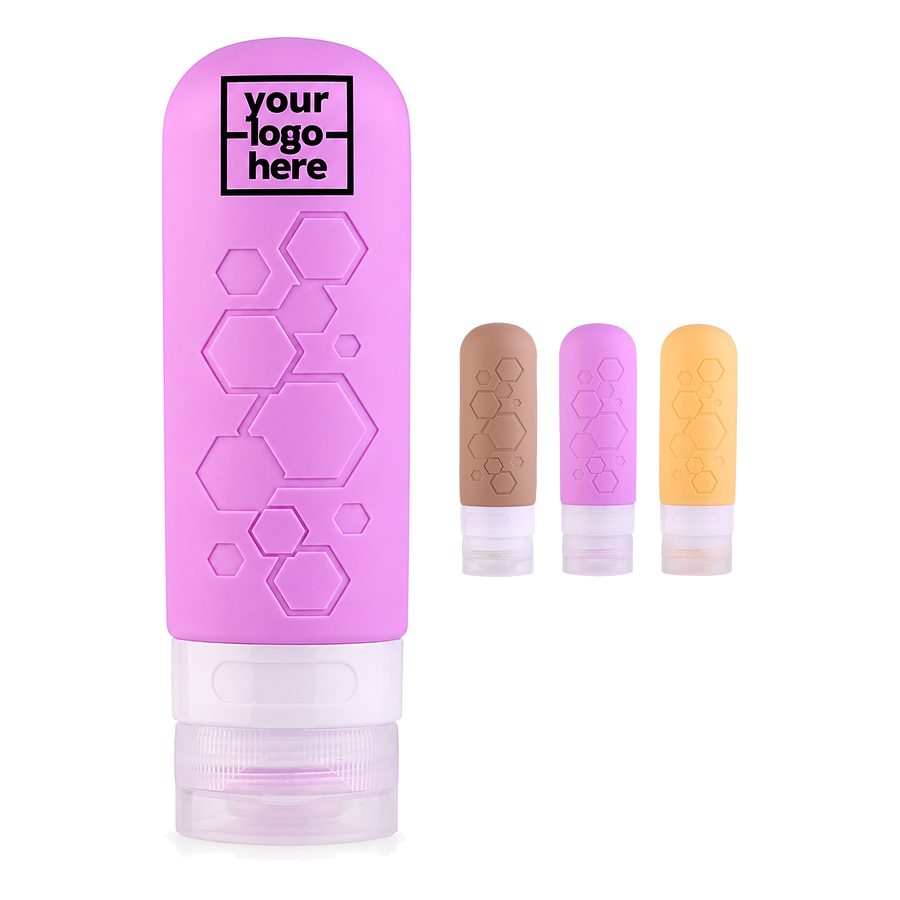 Hexagon-Textured Silicone Toiletry Bottle