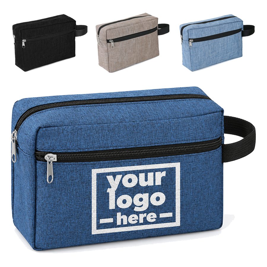 Rectangular Toiletry Bag With Side Handle And Front Pocket