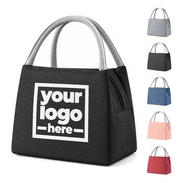Textured Lunch Tote With A Wide Curved Opening