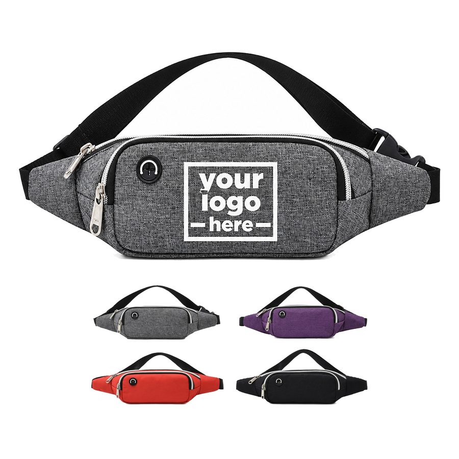 Canvas Waist Bag With Earphone Port