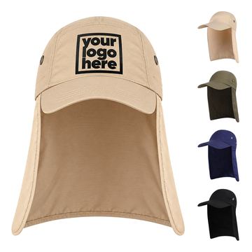 Curved-Brim Sun Hat With Side Eyelets