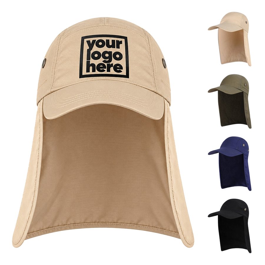 Curved-Brim Sun Hat With Side Eyelets