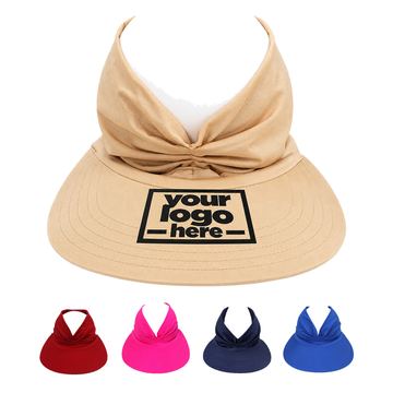 Nylon Sun Visor With A Ruched Crossover Headband