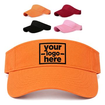 Cotton Visor With A Curved, Multirow-Stitched Brim