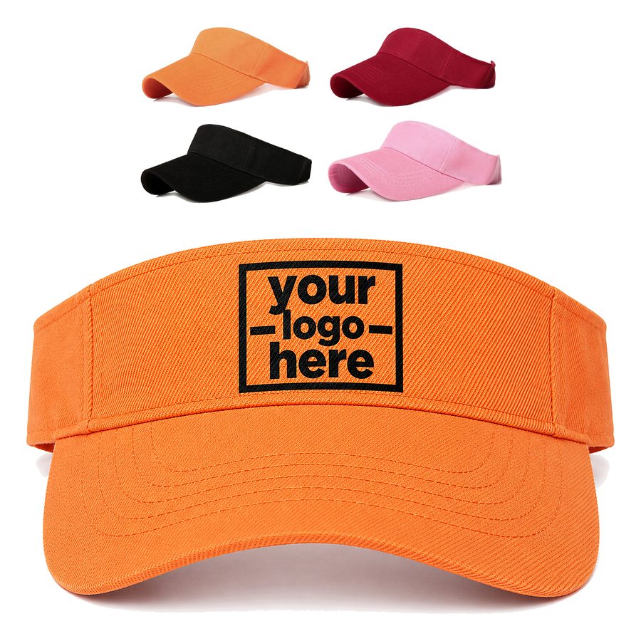 Cotton Visor With A Curved, Multirow-Stitched Brim