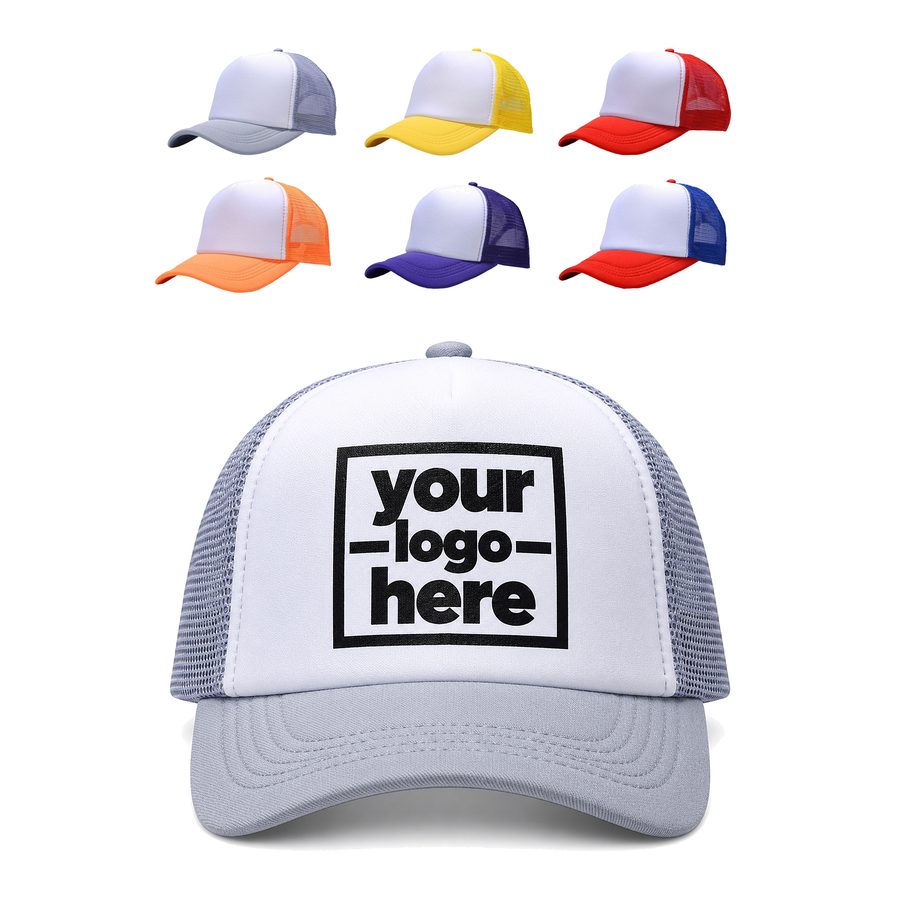 Mesh-Panel Trucker Hat With A Curved Brim