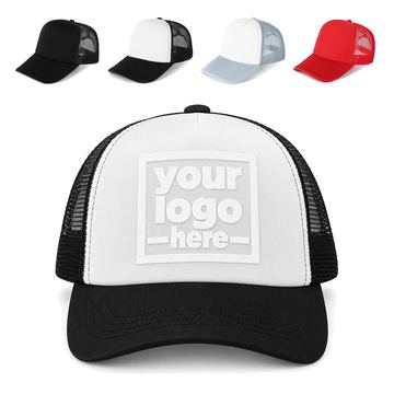 Curved-Brim Trucker Cap With Mesh Panels