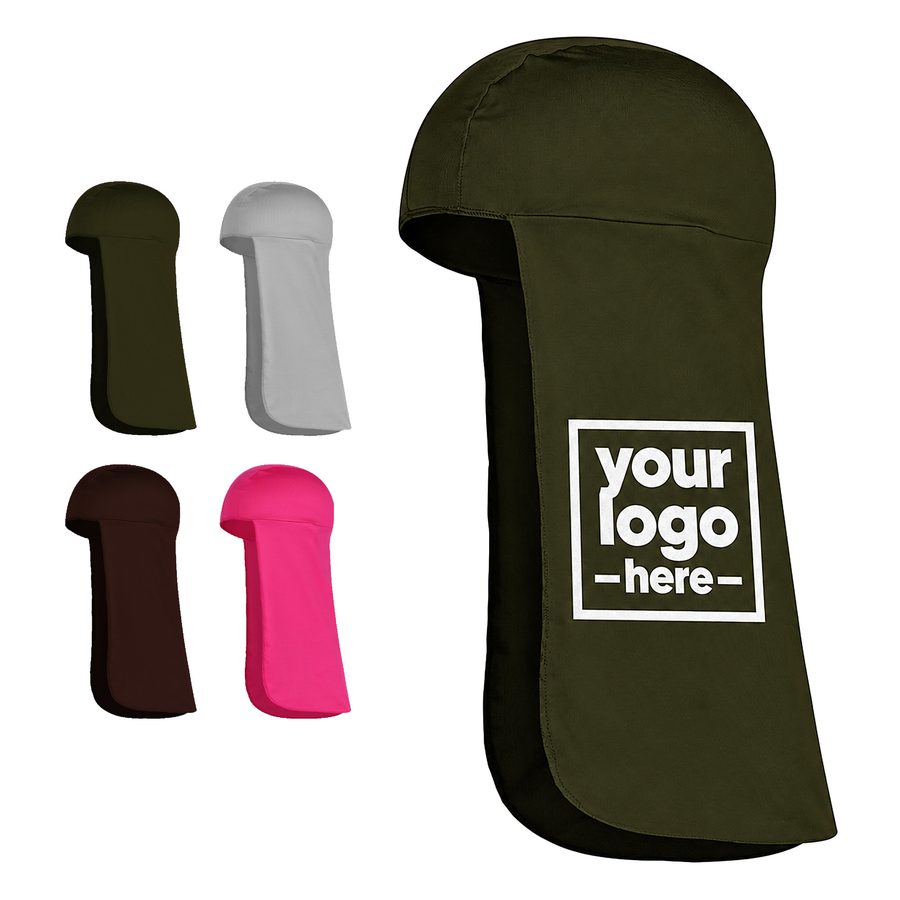 Paneled Polyester Cap With Extended Neck Coverage