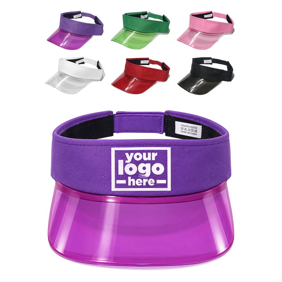 Adjustable Sun Visor With A Transparent Plastic Brim