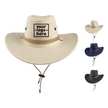 Pinched-Crown Cowboy Hat With Metal Ventilation Eyelets