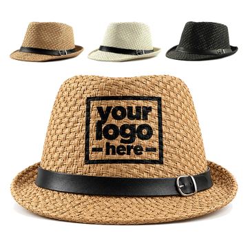 Straw Fedora With A Decorative Buckled Hatband
