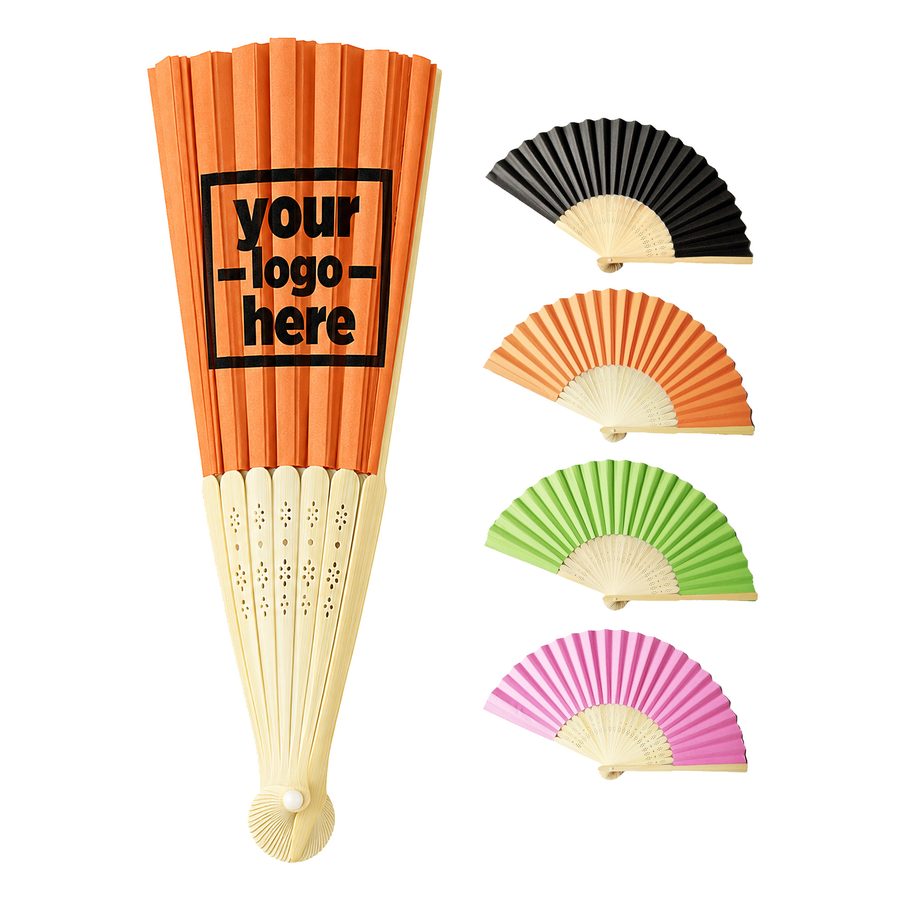 Silk Hand Fan With Cutout Bamboo Ribs