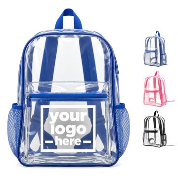 Clear Backpack With Mesh Side Pockets