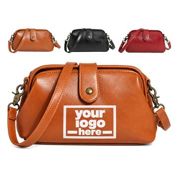Gusseted Leather Purse With Detachable Shoulder Strap