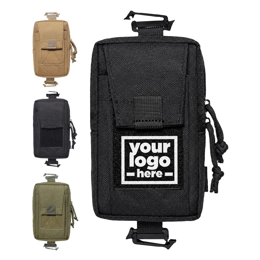 Side-Zip Backpack Pouch With Mounting Buckles