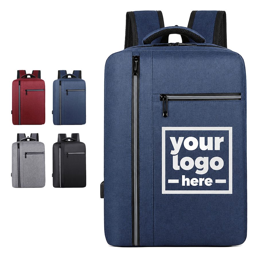 Rectangular Polyester Backpack With Padded Back