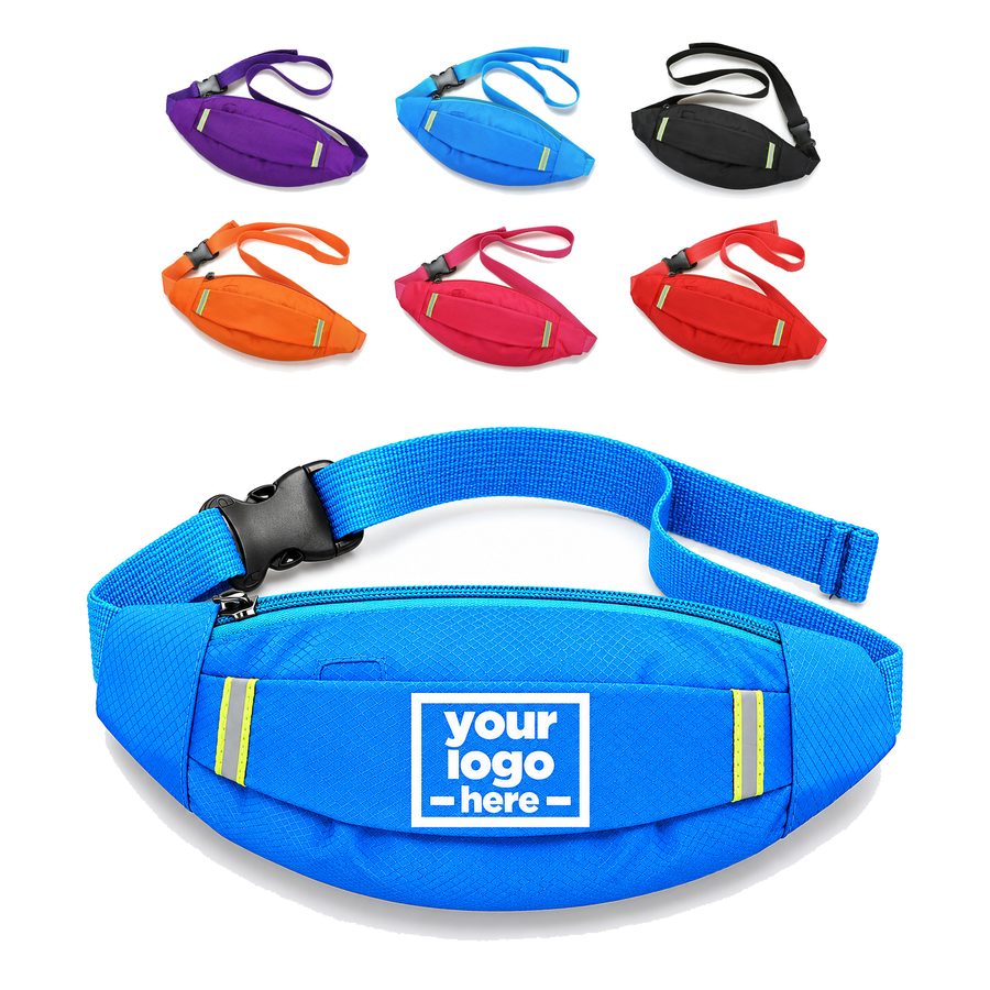 Nylon Waist Bag With Front Overlay Panel