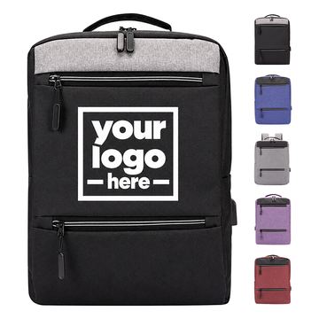 Oxford Cloth Laptop Backpack With Side Charging Port