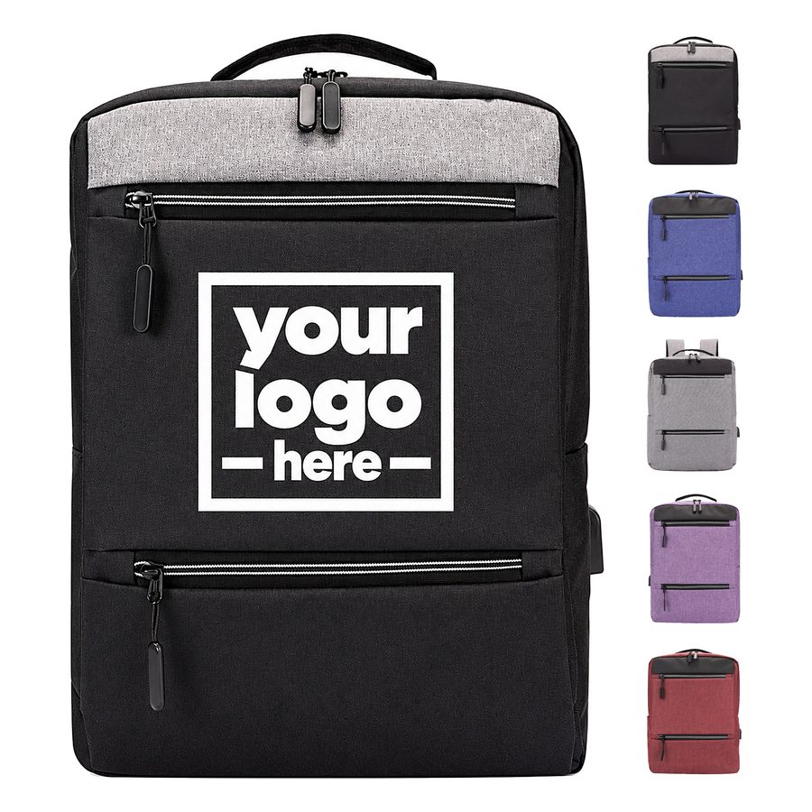 Oxford Cloth Laptop Backpack With Side Charging Port