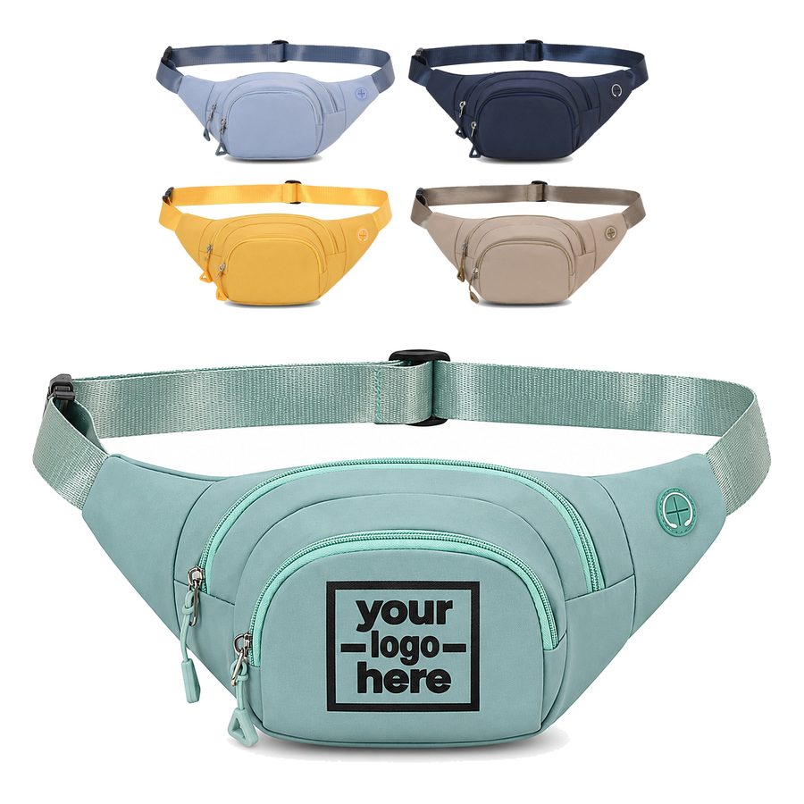 Multi-Compartment Waist Bag With An Earphone Cable Port