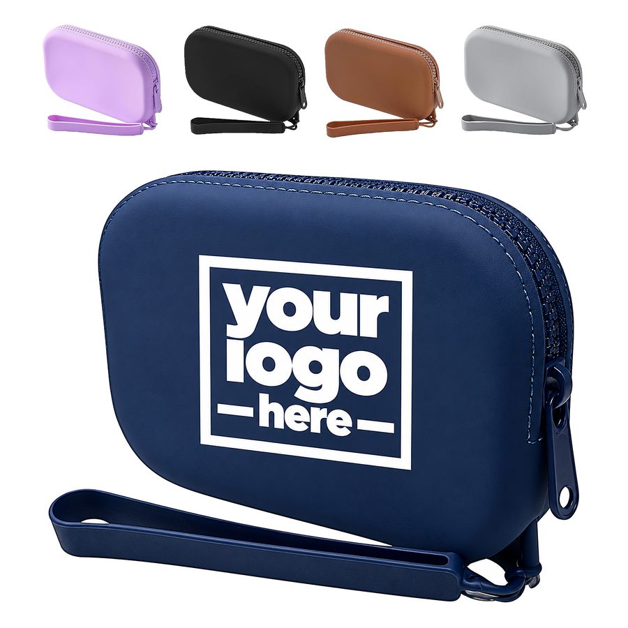 Rounded Silicone Coin Purse With Wrist Strap