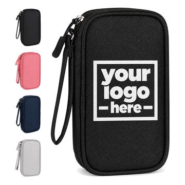 Canvas Electronics Organizer With Divided Interior