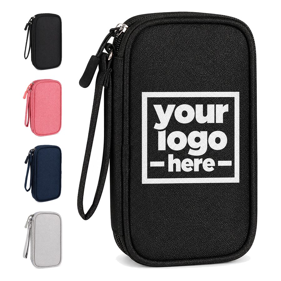 Canvas Electronics Organizer With Divided Interior