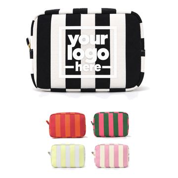Corduroy Cosmetic Bag With Rounded Corners