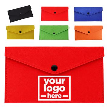 Flat Felt Pouch With Envelope Flap