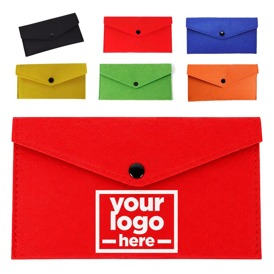 Flat Felt Pouch With Envelope Flap