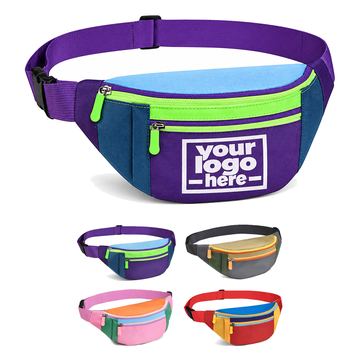 Color-Block Oxford Cloth Waist Bag