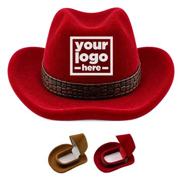 Western Hat-Shaped Ring Box With A Removable Insert