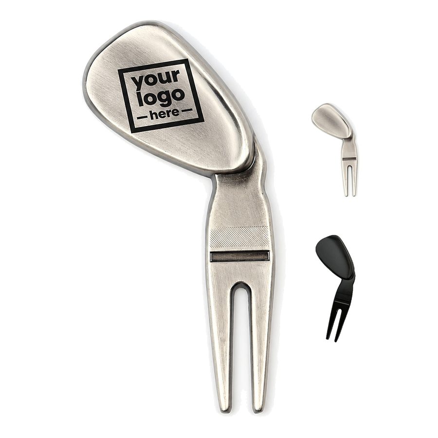 Wide-Grip Divot Tool With Fixed Prongs
