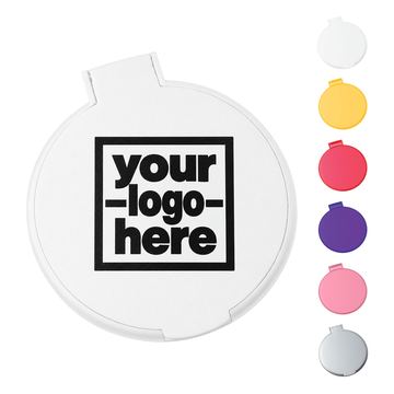 Round Pocket Mirror With Hinged Lid