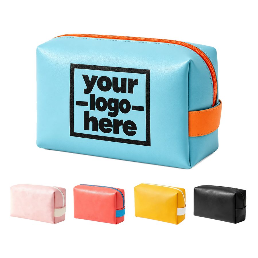 Box-Shaped Toiletry Bag With Side Carry Loop