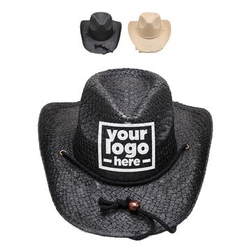 Straw Cowboy Hat With An Adjustable Chin Cord