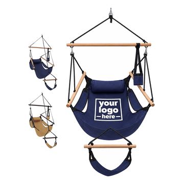 Hanging Chair With Padded Headrest And Separate Footrest