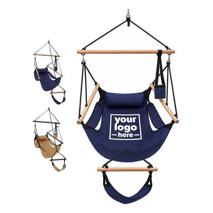 Hanging Chair With Padded Headrest And Separate Footrest