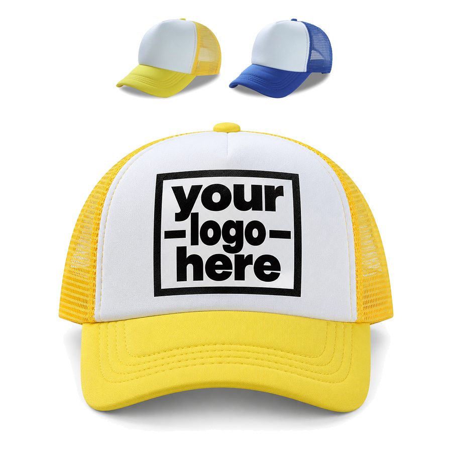 Structured Trucker Cap With Mesh Sides And A Fabric-Covered Button