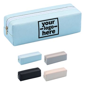 Box-Shaped Polyurethane Leather Pencil Case