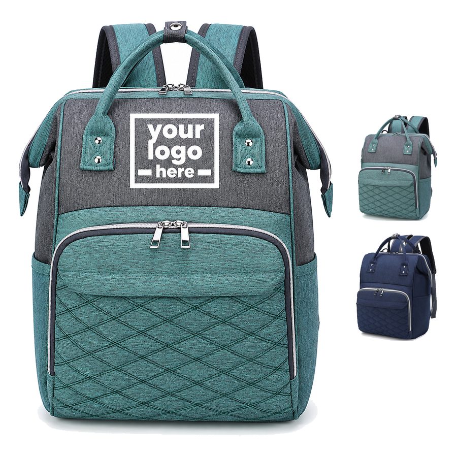 Quilted-Front Diaper Backpack