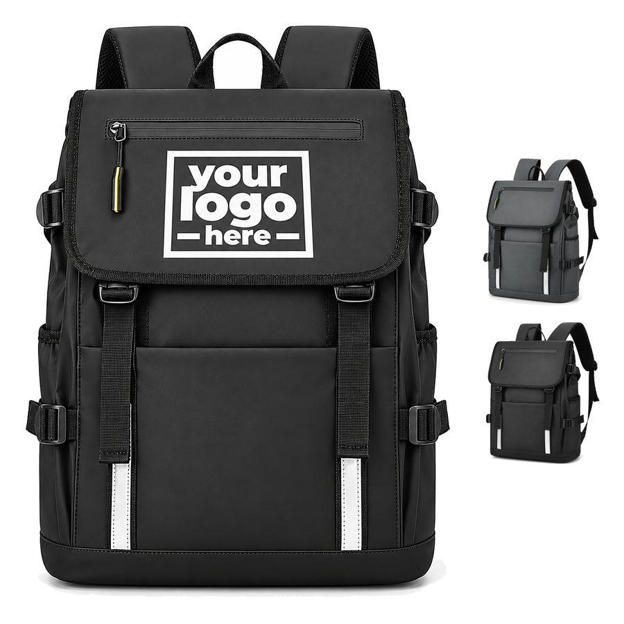 Dual-Buckle Flap Backpack With A Mesh Back Panel