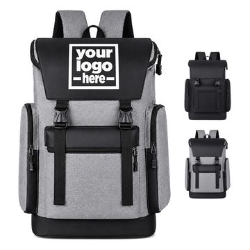 Dual-Buckle Flap Laptop Backpack