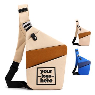 Slim Sling Bag With Diagonal Front Pockets