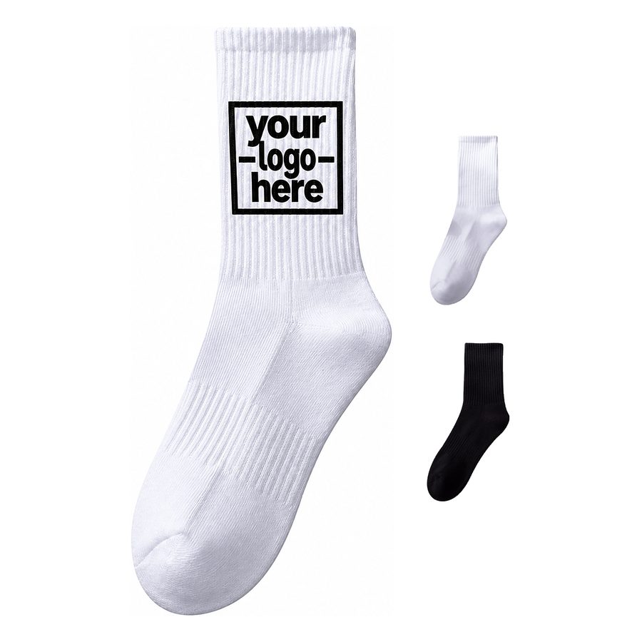 Crew Sock With Ribbed Shaft