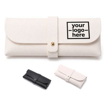 Stud-Fastened Eyeglass Case With Collapsible Gussets