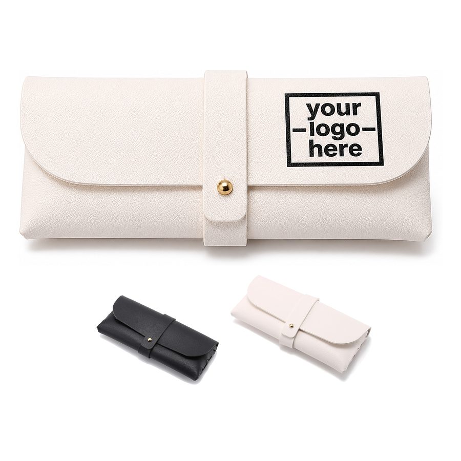 Stud-Fastened Eyeglass Case With Collapsible Gussets